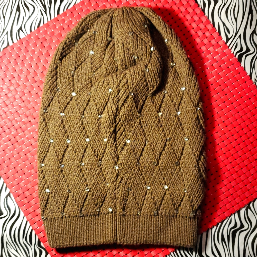 Taupe Beanie with bling